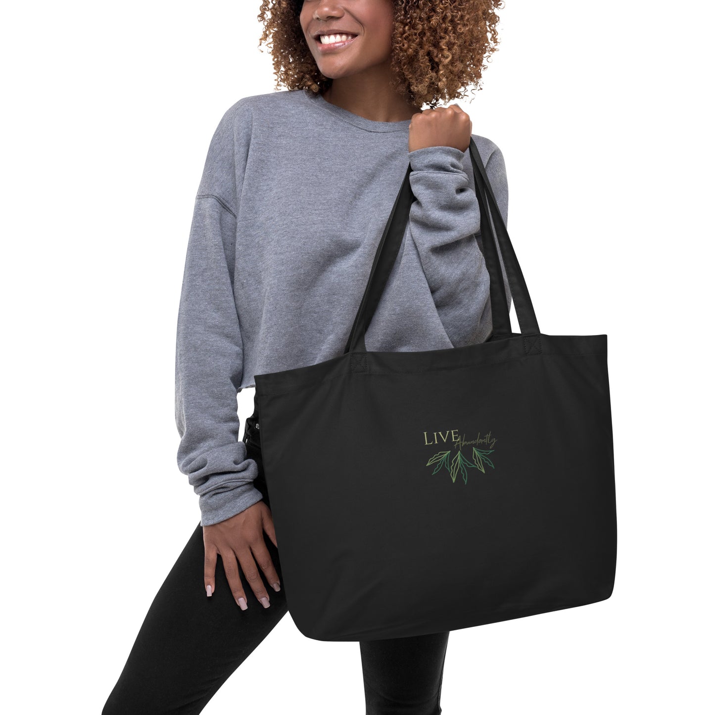 Live Abundantly Large organic tote bag